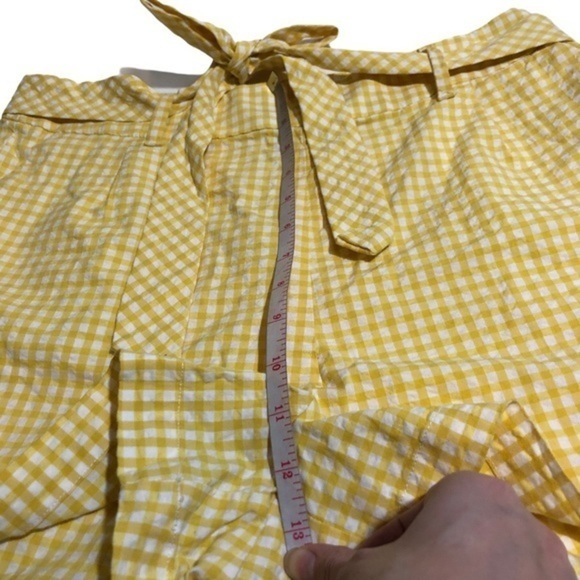 NWOT Seersucker Yellow White Gingham Shorts New - Picture 9 of 9